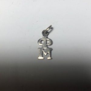 Phi Mu silver Lavaliere Charm